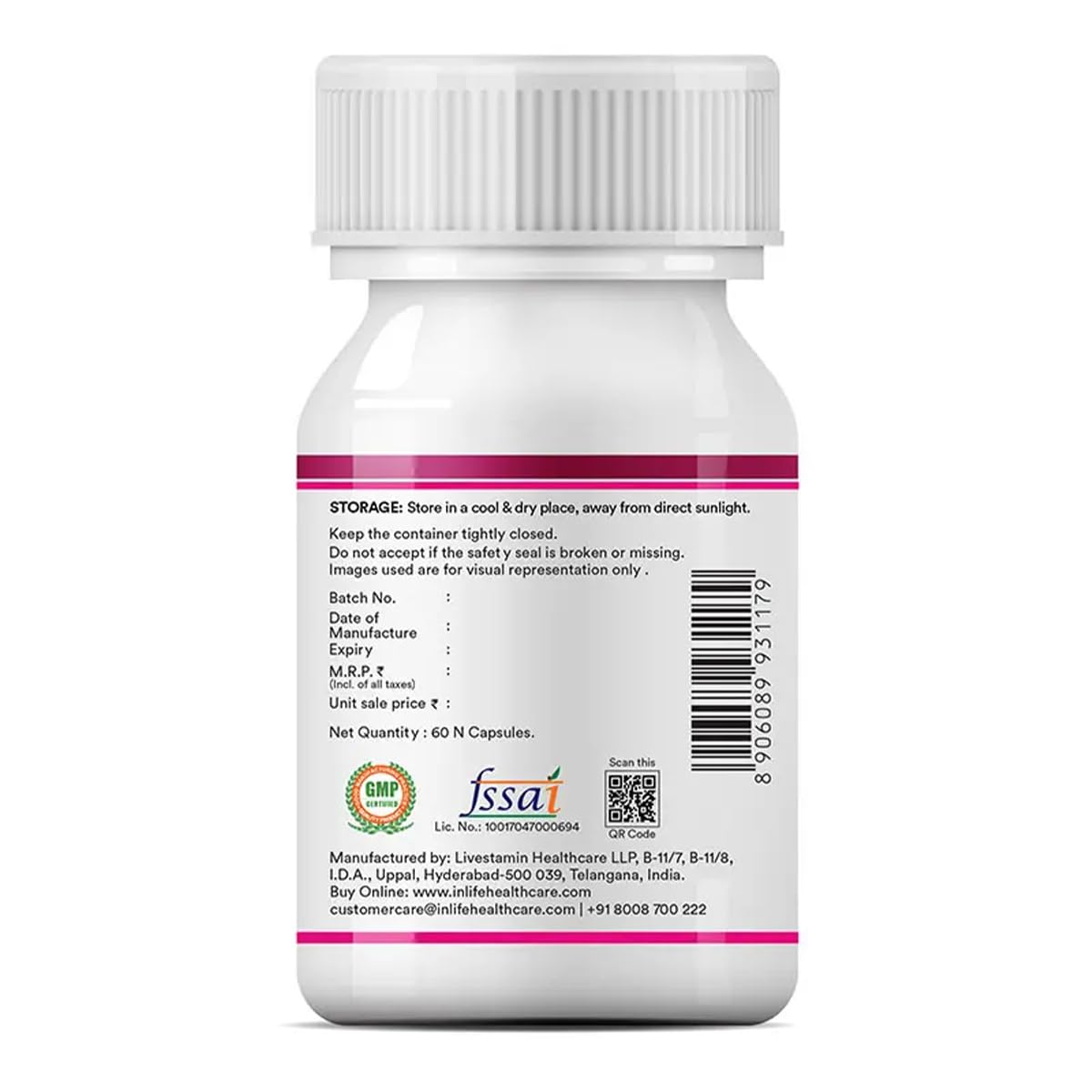 INLIFE Multivitamin for Women with Biotin, Vitamin D, Calcium, & Minerals for Energy, Hair, Skin, Nails, Bone - 60 Veg Capsules (Women)