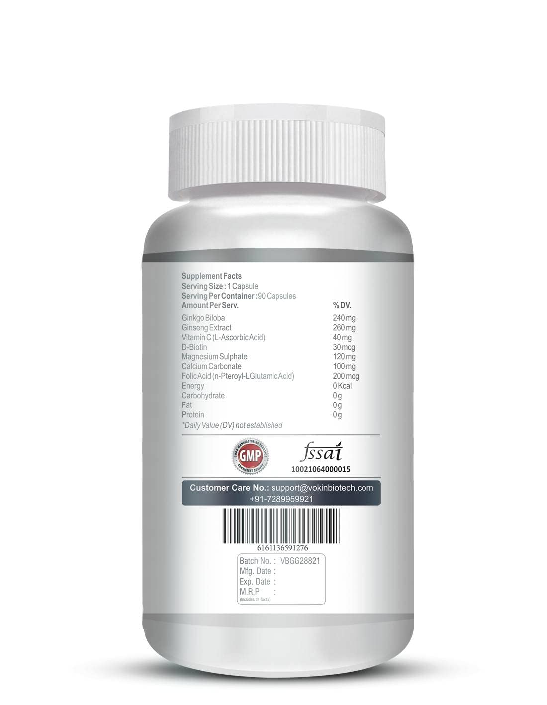 Supplement bottle with label on a white background