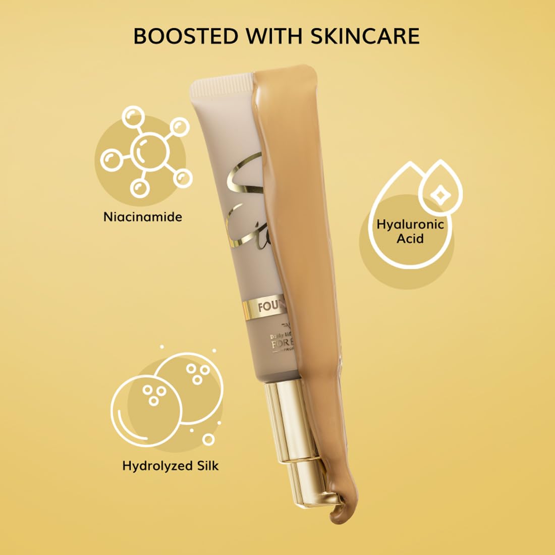 Daily Life Forever52 Sensational SPF 50+ Foundation (White Peach-04, 30ML) Enriched with Hyalorinic Acid. Niacinamide and Vitamin E| Upto 12Hrs Longlasting Radiant Finish