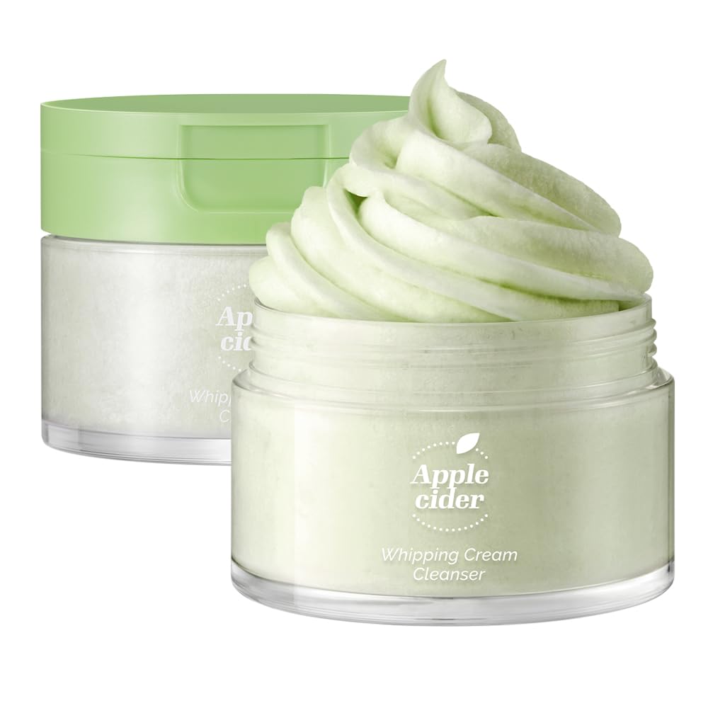 Ariul Apple Cider Whipping Cream Cleanser (100ml) Korean Deep Pore Face Cleanser with AHA BHA & Niacinamide, Gentle Exfoliating, Clears Clogged Pores, Balances Skin pH, Hydrating Whipped Foam Makeup Remover Cleanser