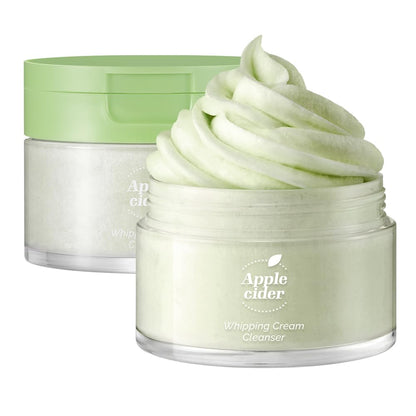 Ariul Apple Cider Whipping Cream Cleanser (100ml) Korean Deep Pore Face Cleanser with AHA BHA & Niacinamide, Gentle Exfoliating, Clears Clogged Pores, Balances Skin pH, Hydrating Whipped Foam Makeup Remover Cleanser
