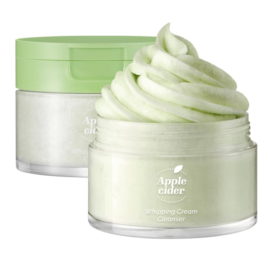 Ariul Apple Cider Whipping Cream Cleanser (100ml) Korean Deep Pore Face Cleanser with AHA BHA & Niacinamide, Gentle Exfoliating, Clears Clogged Pores, Balances Skin pH, Hydrating Whipped Foam Makeup Remover Cleanser