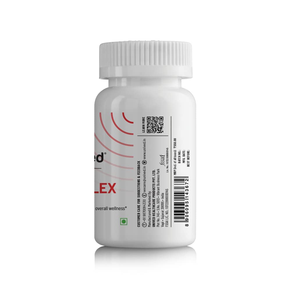 Zephivo Unived Basics B-Complex | 100% RDA of 8 Essential B-Vitamins | Healthy Energy Levels & Metabolism | 60 Vegan Capsules
