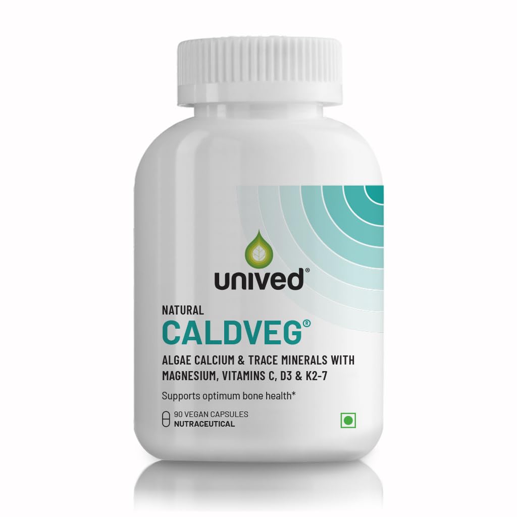 Zephivo Unived Caldveg | Wholefood Plant-Based Calcium, Magnesium & 73 Trace Minerals, Vit D3 (Lichen), Vit K2-7 (Menaquingold) | Complete Supplement For Bone Health & Healthy Ageing, Capsule
