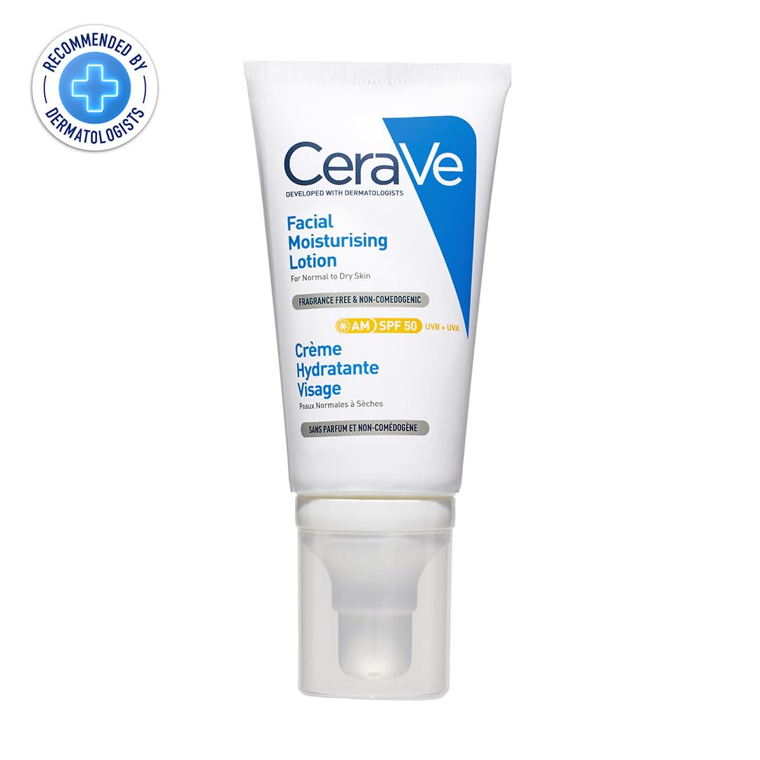 CeraVe facial moisturizing lotion on a white background