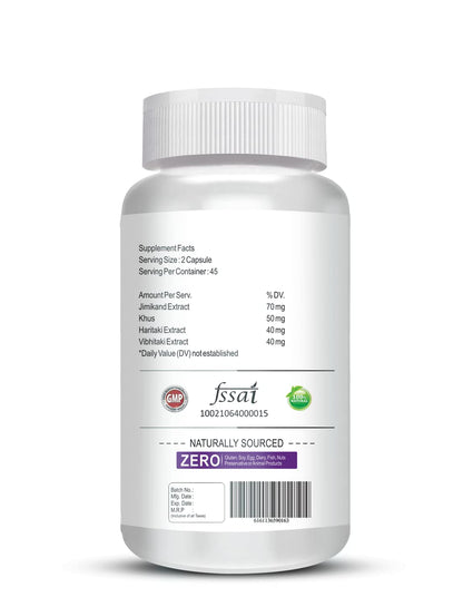 Supplement bottle with label on a white background