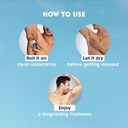 NIVEA MEN Deep Impact Freshness Deodorant Underarm Roll-on | 72 H Long Lasting Freshness | Infused with Black Carbon to fight bacteria and body odour | Woody masculine fragrance | 0% Alcohol | Dermatologically Approved & Paraben Free Formula | 50ml