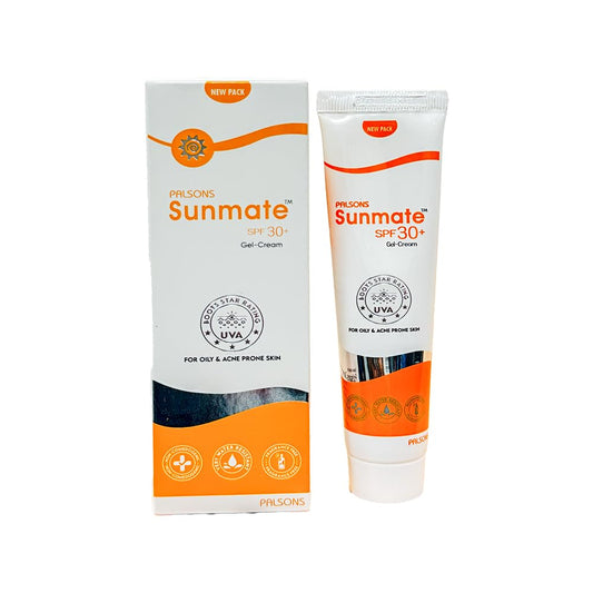 Sunmate Gel Cream SPF 30+ Sunscreen 50 gm | For Oily and Acne Prone Skin I Oil Free, Non-Greasy, Matte Finish, No White Cast, Non Comedogenic | BOOTS 5 Star Rated | PA +++ | Very Water Resistant
