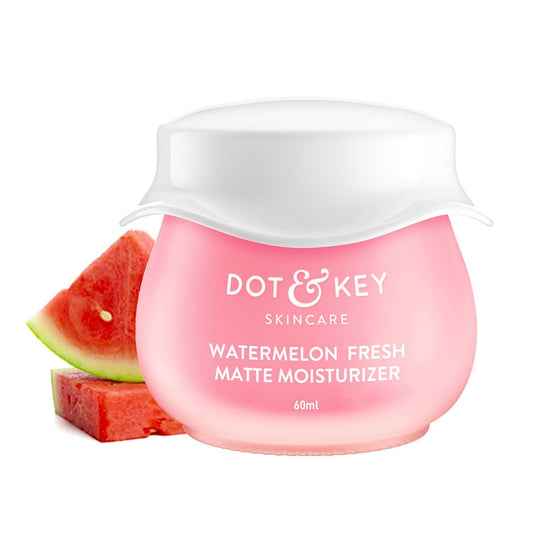 zephivo DOT & KEY Watermelon Superglow Matte Oil Free Moisturizer For Face With Watermelon Extracts | Lightweight Gel, Controls Excess Oil, Hydrates & Plumps Skin, With Glycolic Acid For Oily Skin | 60Ml
