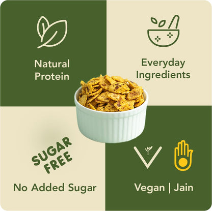 Svasthyaa Roasted Chana Jor Garam Healthy Indian Snack for Kids & Adults | Crispy Channa Namkeen | High Protein, Gluten Free | Vegan Jain Snack with Sea Salt & Hing | No Palm Oil, No Added Sugar | Travel & Office Snack | 220g - Pack of 1