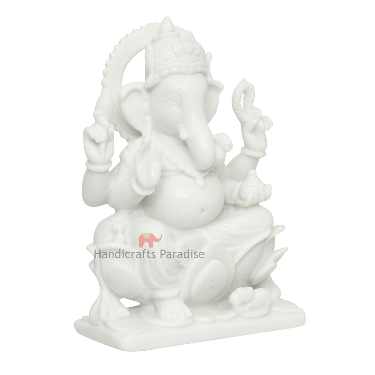 Paradise Sitting Ganesha for Puja Goodluck Blessings and Home Décor Showpiece - 6.25 inch