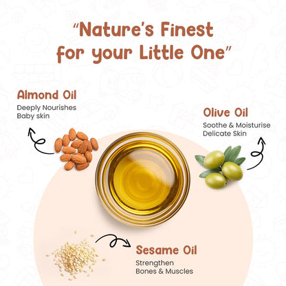 Mother Sparsh Nourishing Baby Massage Oil -100ml | With Almond & Avocado Oil | Non Sticky & Moisturizing Baby Oil for New Born