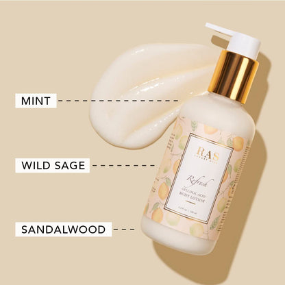 RAS Luxury Oils Refresh Weightless Body Lotion, Wild Sage & Sea Salt; Decongests & Refreshes; Moisturises & Softens; 200ml