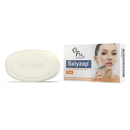Fixderma Salyzap Salicylic Acid Soap with Vitamin E | Face & Body Soap for Acne-Prone & Oily Skin | Unclog Pores | Controls Excess Sebum | Anti Acne Soap | 75g