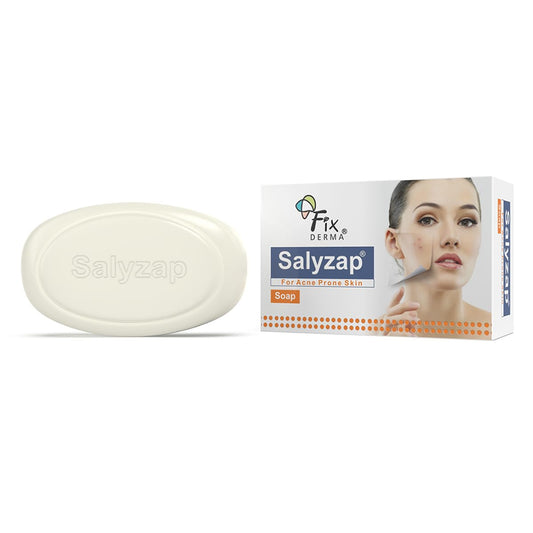 Fixderma Salyzap Salicylic Acid Soap with Vitamin E | Face & Body Soap for Acne-Prone & Oily Skin | Unclog Pores | Controls Excess Sebum | Anti Acne Soap | 75g