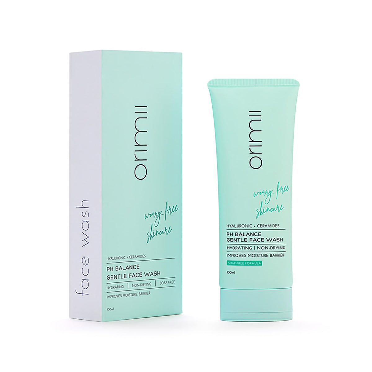 Orimii pH Balance Hydrating Gentle Face Wash For Dry & Oily Skin |Enriched with Ceramides, Vitamin E & Hyaluronic Acid |Soap Free, Non Comedogenic Cleanser 100ml