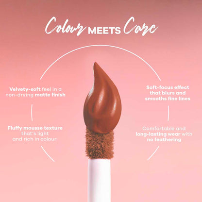 Earth Rhythm Lip Nectar Matte Liquid Lipstick, Weightless, Never Drying, No Mineral Oil 5g - Cocoa