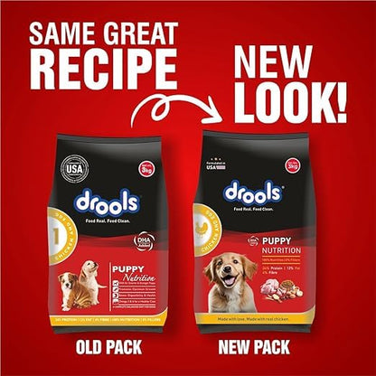 Drools Puppy Dry Dog Food 1.2Kg Pack | Chicken and Egg Flavour | Optimal Growth | Healthy Coat & Skin | Strong Immune System | Enhanced Palatability
