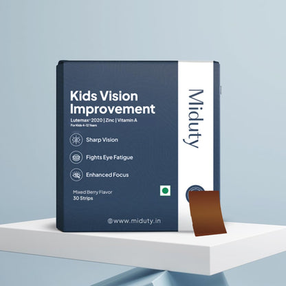 Zephivo Miduty Kids Vision Improvement Strips- Lutemax 2020- Lutein- Zeaxanthin-Astaxanthin- Beta Carotene- Eye Care- Improve Eyesight- Reduce Eye strain - Support Clear Vision- 30 strips