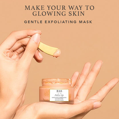 RAS Luxury Oils Polish Up Exfoliating & Brightening Clay Face Mask With Fruit AHAs & Rosehip | Softens & Hydrates Skin | Helps to Reduce Fne Lines & Wrinkles | Cruelty Free & 100% Vegan, 50g