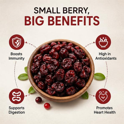 WELLAYA Premium Dried Whole Cranberries | No Fat and Low Calories | High Nutrient and Antioxidant Cranberry Whole Superfood Berries