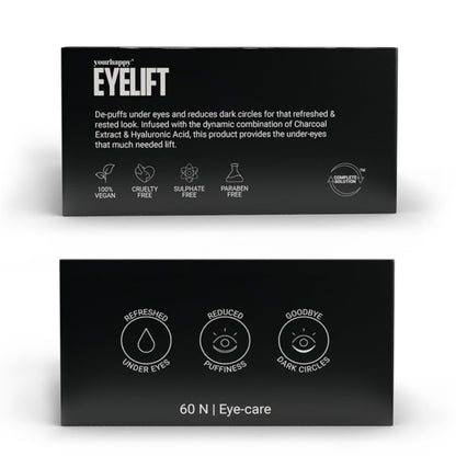 YourHappyLife Hydrogel Under Eye Patches For Dark Circles & Puffiness Reduction with Charcoal and Collagen, Reduces Fine Lines | Hydrates skin & Instant Cooling Effect | Vegan | 60 Patches.