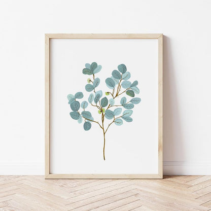 Eucalyptus Botanical Wall Painting| Modern Art Painting For Living Room Bed Room And Office | 11 X 14 Inches (Natural Frame)