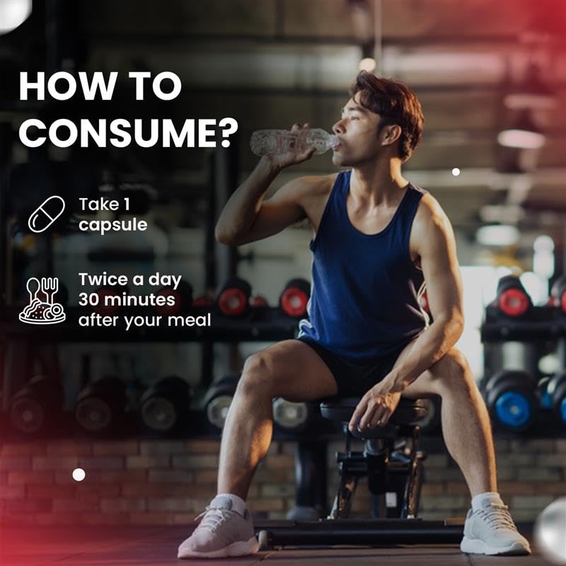 Neuherbs Ayurvedic T7 Test On For Men, With Shilajit, Ashwagandha, Gokshura, Kali Mirch, Safed Musli, Kapikachhu seed for Muscle Growth, Strength & Stamina | 60 Capsules