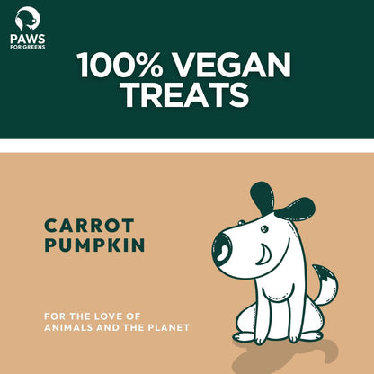 PAWS FOR GREENS Healthy Dog Treats, 100% Natural Plant-Based Dog Biscuits, Meat-Free Veg Snacks for Dogs & Puppies, Tasty & Crunchy Treats for All Breeds, 100g