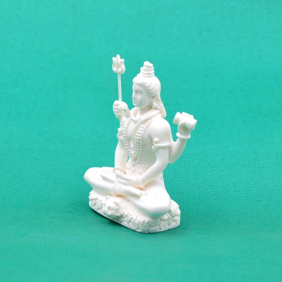 Shiv Shiva Murti Statue Idols Sculpture for Car Dashboard Pooja Temple Room Home Decoration & Festival Occasions Gifts (3 Inches Height, Resin) (SHRS114)