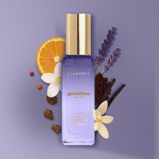 Glamveda Seductress Luxury Pure Perfume for Woman 20ml | Long-Lasting Fragrance | with Pink Pepper, Jasmine, Ambergris, Musk and Vanilla | Floral & Fruity Premium Perfume for Women