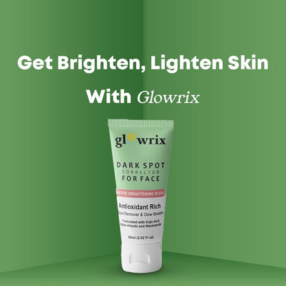 Glowrix Dark Spot Cream for Face is a powerful Ayurvedic-inspired skincare solution designed to target stubborn dark spots, acne scars, and pimple marks.