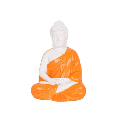 Beautiful Meditating Dhyan Gautam Buddh Bhagwan | God Idol Figurine for Livingroom | Bedroom | Office Desk | Desktop Table Gifting (5.5-inch) Decorative Showpiece | (Orange), Idol