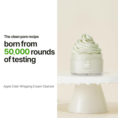 Ariul Apple Cider Whipping Cream Cleanser (100ml) Korean Deep Pore Face Cleanser with AHA BHA & Niacinamide, Gentle Exfoliating, Clears Clogged Pores, Balances Skin pH, Hydrating Whipped Foam Makeup Remover Cleanser