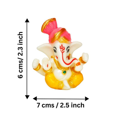 Ganesh Idol for Car Dashboard | Ganapati Statue for Home Decor, Office Desk & Temple | Polyresin Ganesha Murti Showpiece | Ideal for Diwali Gifts & Pooja