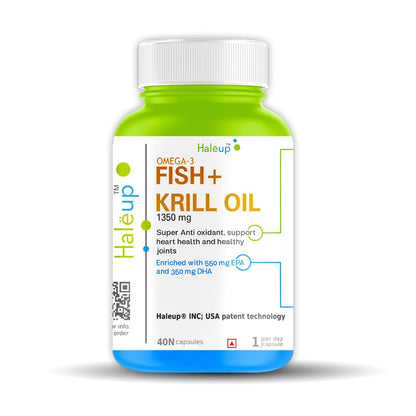 Haleup Fish Oil Softgel Capsules 1350 mg || Researched in USA || Healthy Heart || Brain|| Immunity(Pack of 1 (40 capsules))
