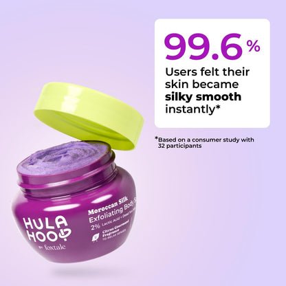 FoxTale Hula Hoop Exfoliating Body Scrub by Foxtale | Smoothes Skin & Fades Tan | Dead Sea Salt + Perlite + Lactic Acid | Prevents Strawberry Skin | Hydrates & Nourishes Skin Barrier