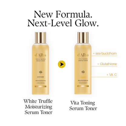 d'alba Piedmont White Truffle Vita Toning Serum Toner, Glass Skin with Double Vitamin Skincare, Water-like serum toner with strong boost for brightening & hydration, 180ml