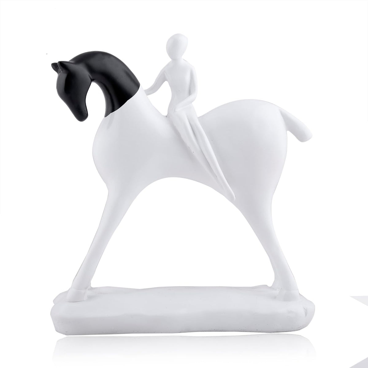 Modern Artistic Horse and Rider Figurine | Resin Home Decor Accent | Unique Art Piece for Living Room, Office, or Entryway | Elegant and Sleek Design