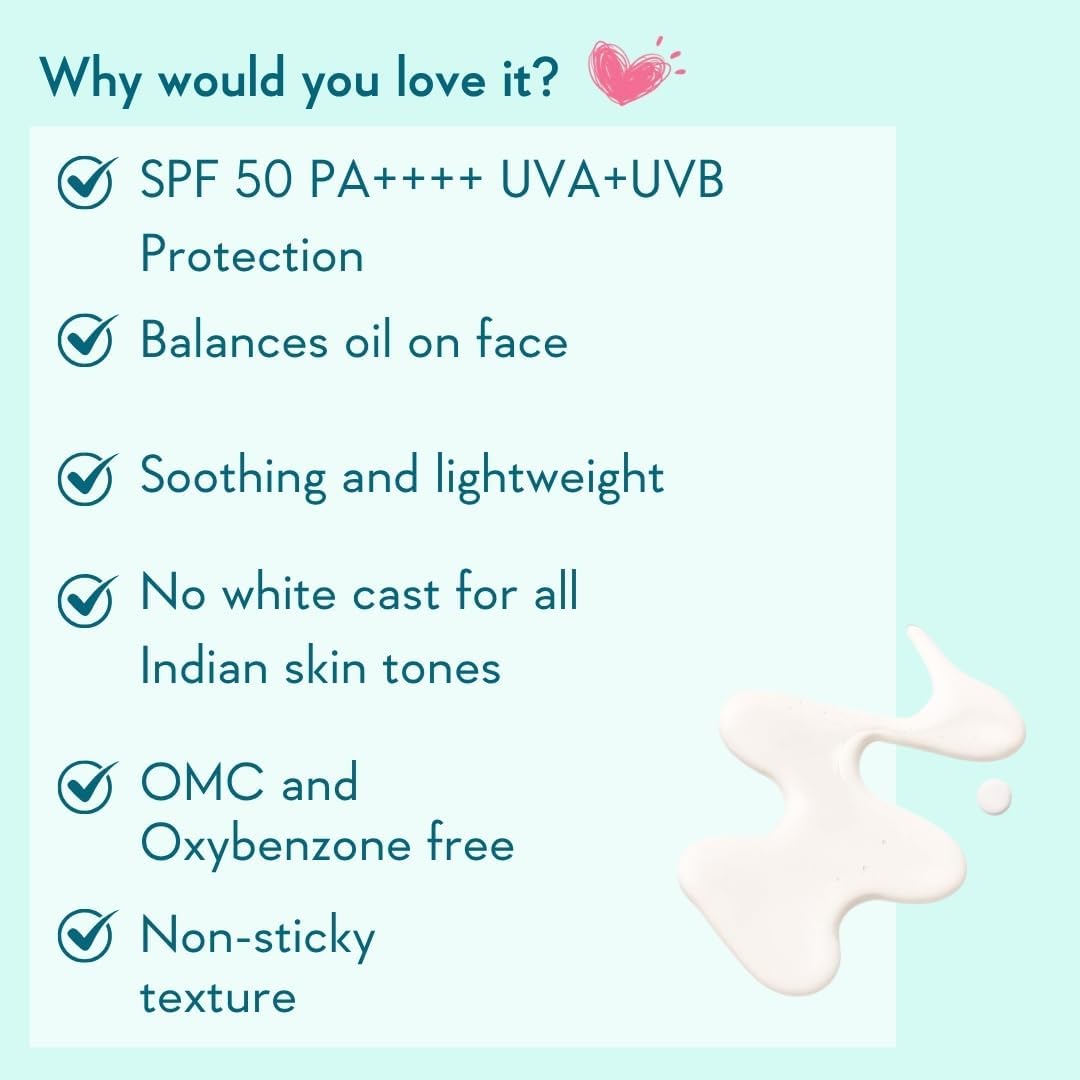 WishCare Niacinamide Oil Balance Fluid Sunscreen SPF 50 PA++++, 80ml | In-Vivo Tested, Lightweight & No White Cast, Photostable Sunscreen For Oily Skin with 8Hrs+ SPF Protection, For Women & Men