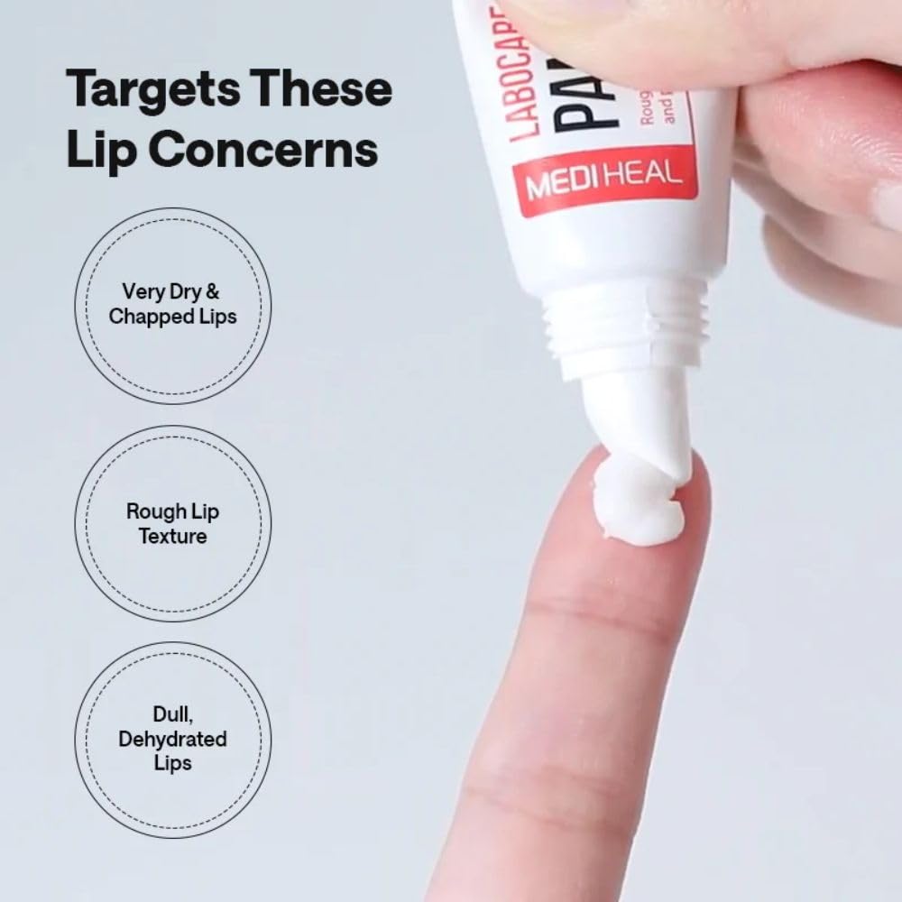 MEDIHEAL Pantenolips Healbalm Lip Balm for Dry Lips | Korean Lip Repair Balm for Cracked, Chapped & Peeling Lips with Deep Moisture Care (10ml)