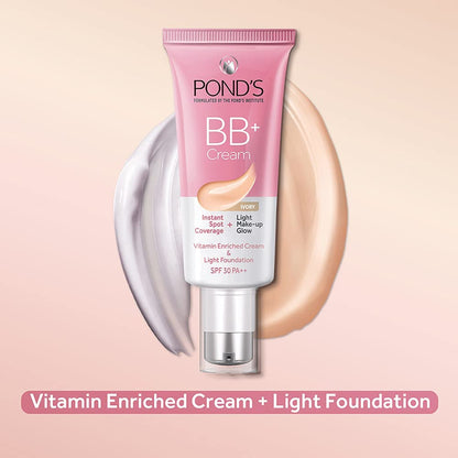 POND'S BB+ Cream|| Instant Spot Coverage + Light Make-up Glow|| Ivory 30g