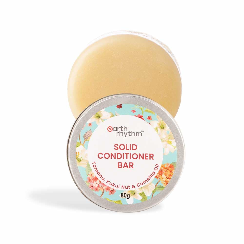 Earth Rhythm Conditioner Bar Tamanu, Kukui Nut & Camellia Oil, Frizz Control + Damage Repair, Sulphates & Paraben Free