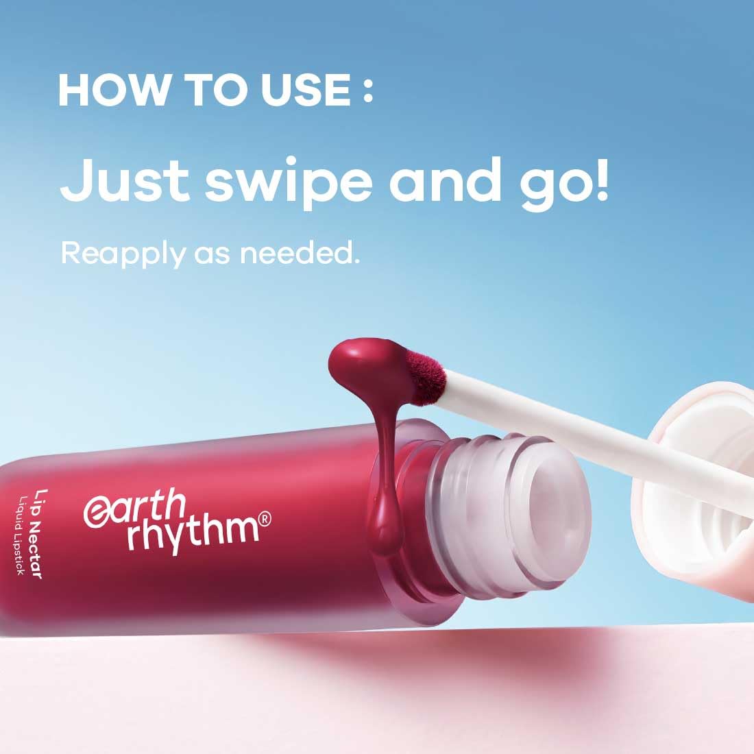 Earth Rhythm Lip Nectar Matte Liquid Lipstick, Weightless, Never Drying, No Mineral Oil 5g - Berry