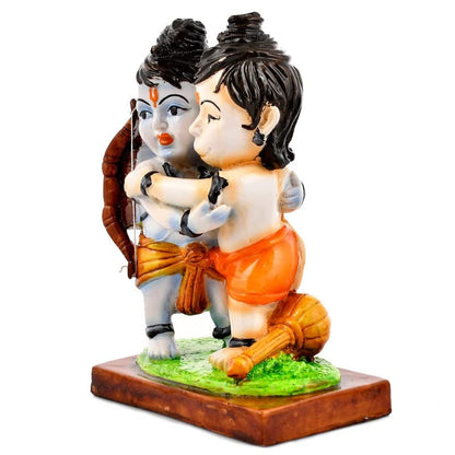 Lord Ram and Hanuman Idol | Bhagwan Ram and Hanuman Statue Hugging Each Other| Jai Shri Ram Figurine/Showpiece for Home Decoration, Gifting, Temple, Office