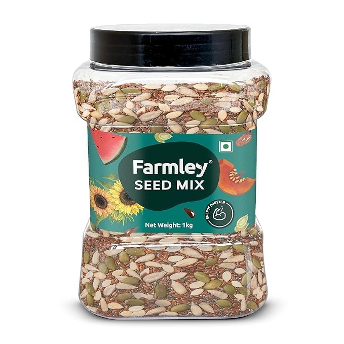 Farmley Seeds Mix, Edible Seed I Healthy Diet Snacks | 100% Natural, dietary fiber,omega-3s I Chia, Pumpkin,Flax, Watermelon and Sunflower Seeds (1000g)