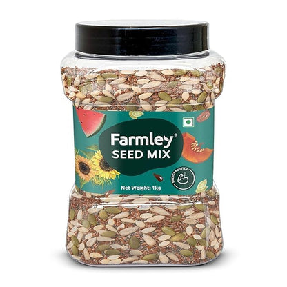 Farmley Seeds Mix, Edible Seed I Healthy Diet Snacks | 100% Natural, dietary fiber,omega-3s I Chia, Pumpkin,Flax, Watermelon and Sunflower Seeds (1000g)