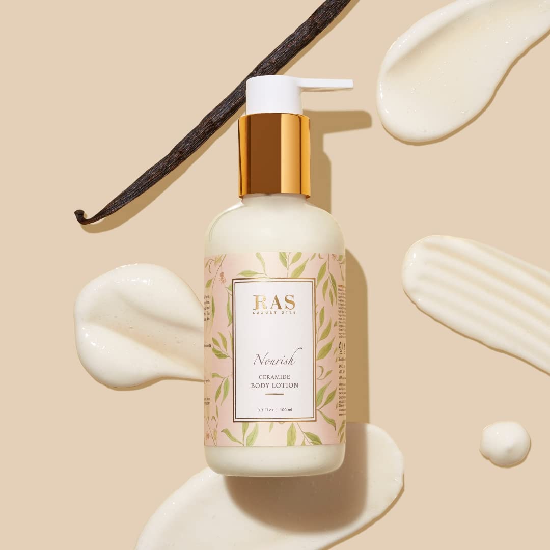 RAS Luxury Oils Nourish Coco and Vanilla Body Lotion, Moroccan Argan Oil & Vanilla; Smoothens & Softens; For Men & Women; Ceramide & Vitamin E Body Lotion; 200ml