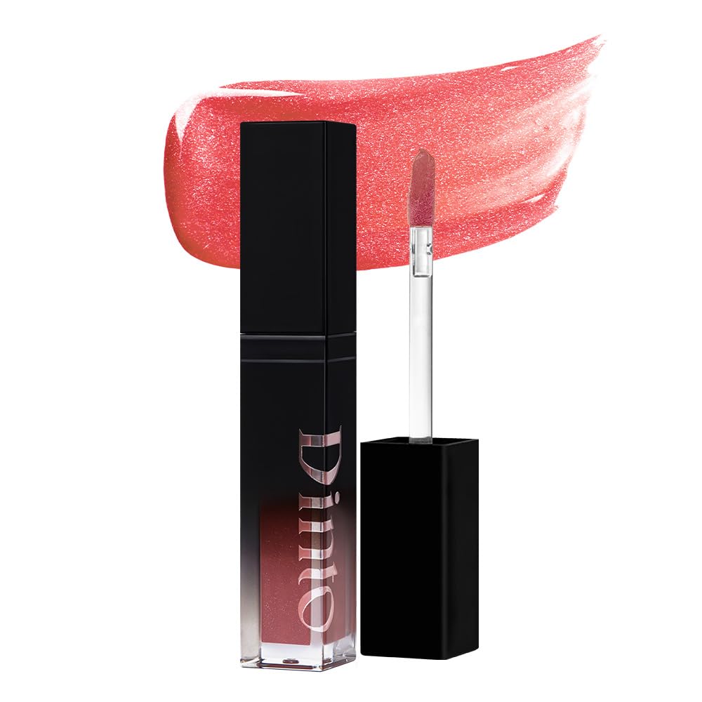 DINTO Pearl-Kissed Plumping Lip Glace (129 Smee, 4ml) Korean Pearl Gloss Lip Plumper, Hydrating Shimmer Lip Gloss with Vitamin C & E, Lightweight Non Sticky Glass Shine K-Beauty Lip Oil for Fuller Moisturized Lips