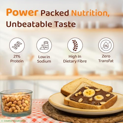 Sundrop Peanut Butter with Chocolate | Crunchy | 500 grams | With 21% Protein | 6.4% Dietary Fibre | Premium Roasted Peanuts | Great Value Per Gram of Protein I Low in Sodium